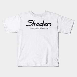 Skoden Permanent Land Ownership Black Print Kids T-Shirt